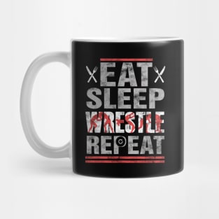 Eat sleep wrestle repeat Mug
